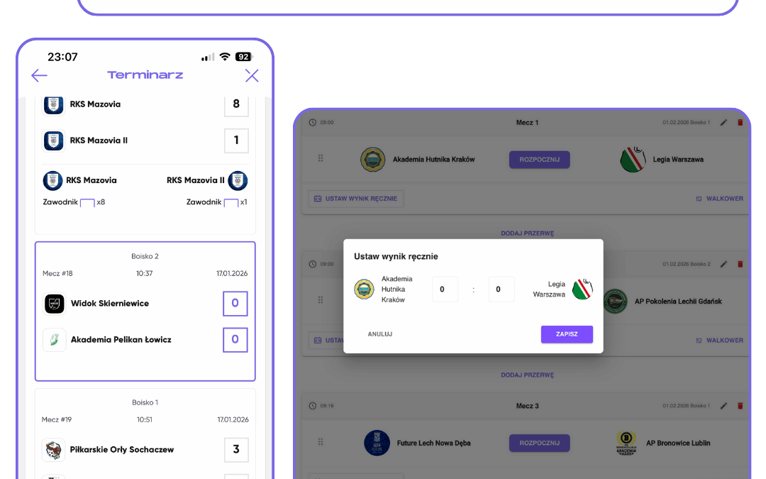 Wyniki na żywo i cyfrowy protokół: Jak sprawnie zarządzać turniejem w FC.APP?